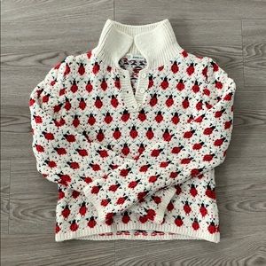 Zara ladybug knit button up sweater